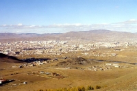 Blick auf Ulaanbaatar / Ulan Bator von den Bergen aus