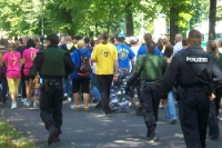 Lok-Fans auf dem Weg zum Leipziger Derby gegen den FC Sachsen, 2009