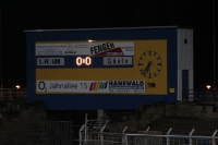 Anzeigetafel im Bruno-Plache-Stadion in Leipzig Probstheida