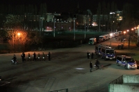 Großes Polizeiaufgebot beim Magdeburger Gastspiel bei Hertha BSC II im Jahn-Sportpark