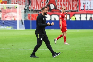 Heiner Backhaus jubelt Rot-Weiss Essen - Alemannia Aachen Spielfotos 03.08.2024