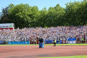 MSV Fans Support Gästekurve Rot Weiß Oberhausen - MSV Duisburg Spielfotos 10.08.2024