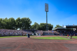 MSV Fans Support Gästekurve Rot Weiß Oberhausen - MSV Duisburg Spielfotos 10.08.2024