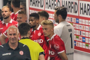 Blick in Mixed Zone Stadion Essen, Christian Neidhart RWE vs Verl Testspiel 07-08-2021