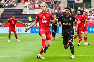 Lucas Brumme, Mika Hanraths  Rot-Weiss Essen - Alemannia Aachen Spielfotos 03.08.2024