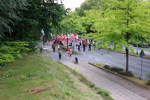 Fanmarsch Rot-Weiss Essen Fans vor Pokalspiel gegen Leipzig